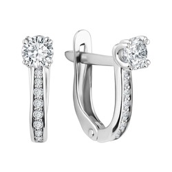 Серьги из серебра куб.циркон., Л-10740