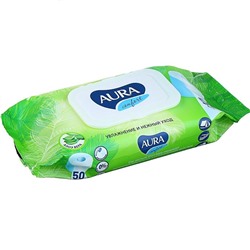 Туалетная бумага ВЛАЖНАЯ AURA Ultra Comfort 50штук (Клапан)