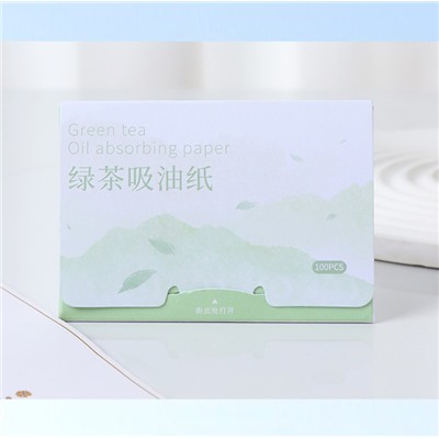 Матирующие салфетки с экстрактом зеленого чая из льняного волокна, 100 шт.