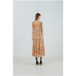 Elema 5К-10765-1-164 принт_бежевый, Платье