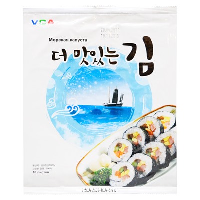 Жареная морская капуста «КИМ» (нори для суши и роллов) VCA, Корея, 20 г Акция