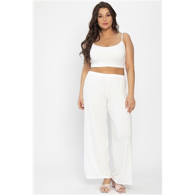 Брюки-палаццо для дома Шелк вискозы (молочные) Б14498-52М