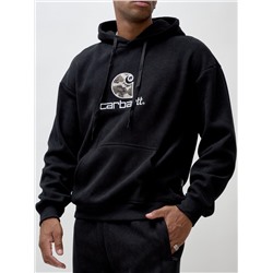 Спортивный костюм мужской демисезонный на флисе черного цвета 332Ch