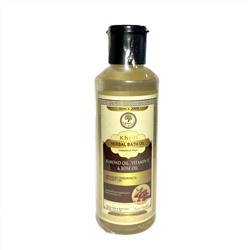 Herbal Bath Oil ALMOND OIL, VITAMIN-E & ROSE OIL, Khadi India (Травяное масло для ванны МИНДАЛЬНОЕ МАСЛО, ВИТАМИН Е и МАСЛО РОЗЫ, Кхади Индия), 210 мл.