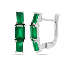 Серьги из серебра зеленый агат, Андреа