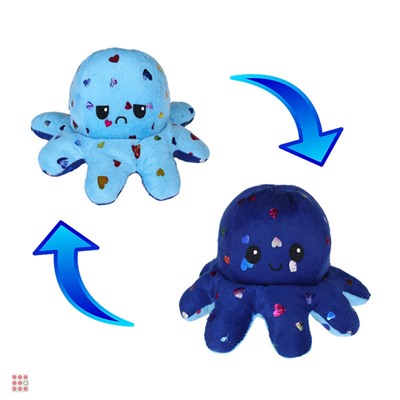 Игрушка мягкая Осьминог ВЫВЕРНУШКА с блёстками, 15-20см, 8 цветов