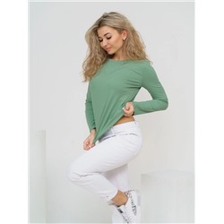 Лонгслив женский Текс-Плюс, цвет зеленый