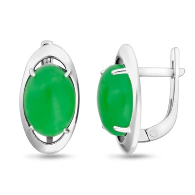 Серьги, жадеит, СП19
