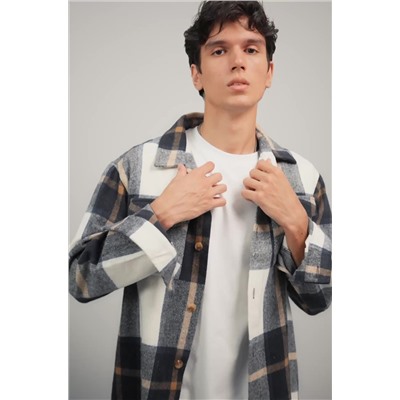 Мужская теплая рубашка в клетку Happyfox