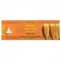 Aastha agarbatti CHAMPA, Patanjali (Аастха благовония ЧАМПА, Патанджали), пакет, 25 г.