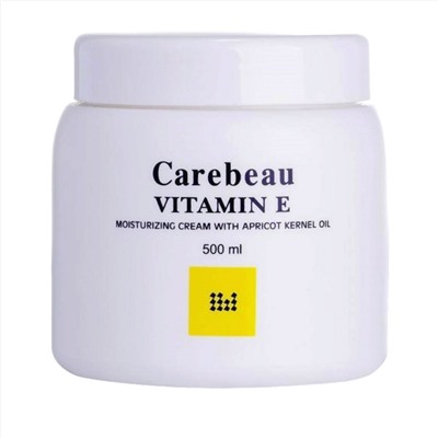 VITAMIN E Moisturizing Cream With Apricot Kernel Oil WHITE, Carebeau (ВИТАМИН Е, Увлажняющий крем с маслом косточек абрикоса БЕЛЫЙ, Кеабью), 500 мл.