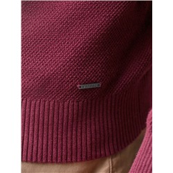 Джемпер фактурной вязки из хлопка с нейлоном