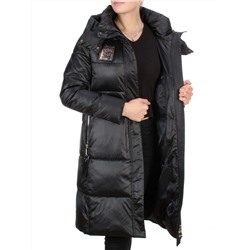 9110 BLACK Пальто зимнее женское FLOWERROVE (200 гр. холлофайбера) размеры 46-48-50-52-54