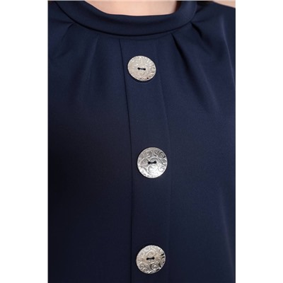 Moda Versal П2364 т.синий+пуговицы_серебро, Платье