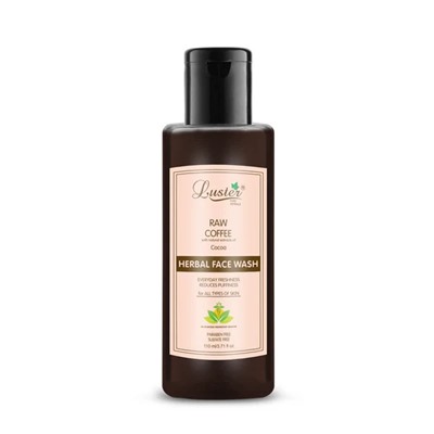 RAW COFFEE Face Wash, Luster (КОФЕ травяной гель для умывания без сульфатов и парабенов С ЭКСТРАКТОМ КАКАО, Ластер), 110 мл.