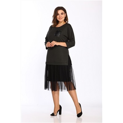 Lady Style Classic 1457/2 хаки_черный, Платье