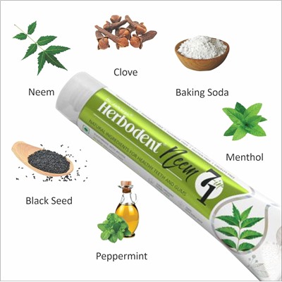 Herbodent NEEM 7in1 Toothpaste, Dr. Jaikaran (Хербодент НИМ 7в1 зубная паста - для здоровья зубов и десен, Доктор Джейкаран), 100 г.