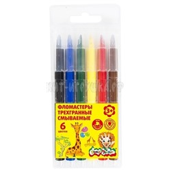 Фломастеры смываемые 6 цв. 3-гр.3 мм Каляка-Маляка ФТГКМ06, ФТГКМ06