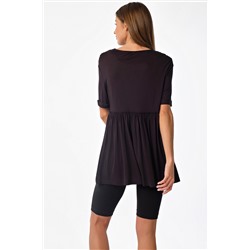 Футболка летняя удлиненная из вискозы черная