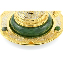 Икорница с нефритом "Осетр" 175*150*220мм