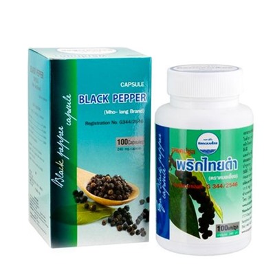 BLACK PEPPER Capsule, Kongkaherb (ЧЕРНЫЙ ПЕРЕЦ капсулы для похудения), 100 капс.