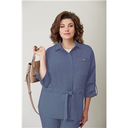 VOLNA 1287 темно-голубой/молочно-белый, Брюки,  Блуза,  Жакет