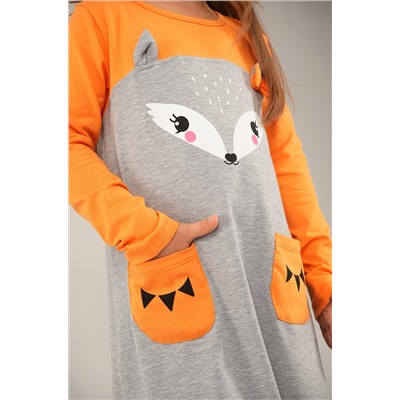 Хлопковое платье для девочки Happyfox