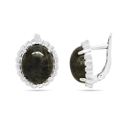 Серьги из серебра лабрадорит, СПН4097