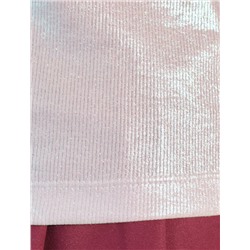 Топ с закрытым декольте из хлопка с эластаном в рубчик с матовым покрытием металлик