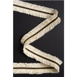 Тесьма отделочная 3 см*5 ярд "Бахрома с люрексом" (SF-2461) бежевый