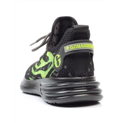 HA101-2 BLACK/GREEN Кроссовки мужские (текстиль) размер