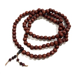 Чётки Коричневые из дерева С ХОТЕЕМ (дерево, лак, бусины по 12-13 мм.), 1 шт.