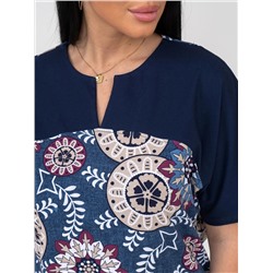 Костюм женский Текс-Плюс, цвет синий белый бежевый