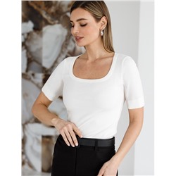 Футболка из трикотажа в широкий рубчик