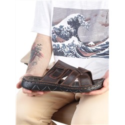 P2321-10 BROWN Тапочки мужские (натуральная кожа) размер