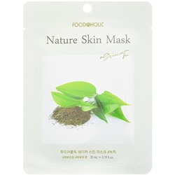 FOODAHOLIC NATURE SKIN Маска тканевая с экстрактом Зеленого чая Green Tea 25г
