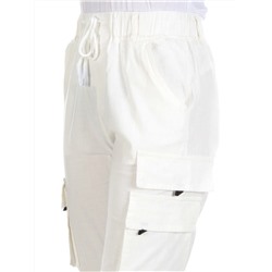 A655-1 WHITE Джоггеры женские Overlord Eagle (100% лён) размер W25