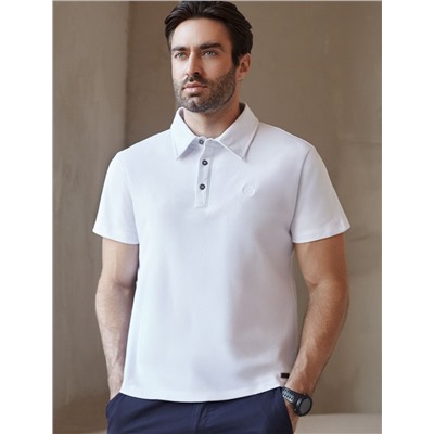 Поло из фактурного хлопка с эластаном