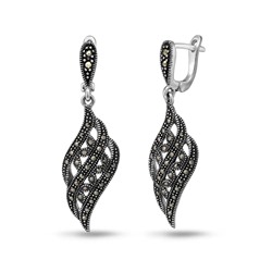 Серьги, марказит, SL-AGA1558
