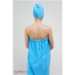 Женский махровый банный комплект (парео на пуговицах и чалма) К-26 (62)