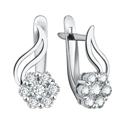 Серьги из серебра куб.циркон., Л-21541