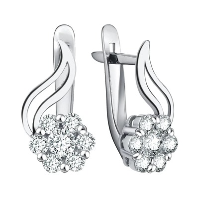 Серьги из серебра куб.циркон., Л-21541
