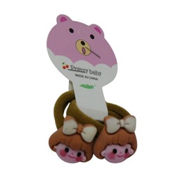 Резинка д/волос  Девочка Кофейная/2шт блистер АКЦИЯ! СКИДКА 30%