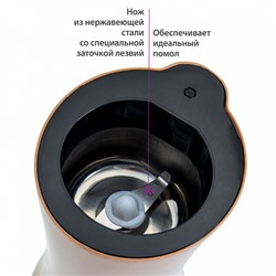 Кофемолка электрическая 200 Вт, 70 г АКСИНЬЯ КС-601 бежевая