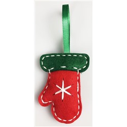 Мягкая елочная игрушка из фетра «Шапка, варежка, сапожок» своими руками