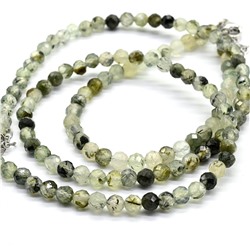 Бусы и браслет из пренита шарик гр.5мм, 45см, 19см