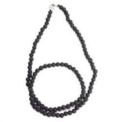 Бусы из ВУЛКАНИЧЕСКОГО КАМНЯ (лава) SEW3917-4-41 - на защиту (бусины по 3-4 мм., длина нити 43-45 см.), 1 шт.