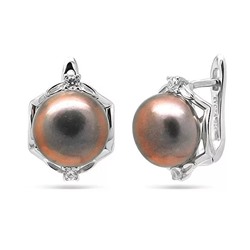 Серьги из серебра жемчуг, МЖВ190ч
