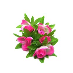 Букет Розочка искусственная 5гол. 37см розовая+белая  0135-33 (вып.по 2шт.)