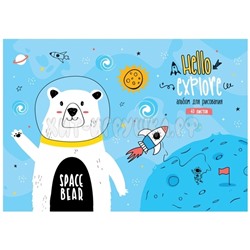 Альбом 40 л. А4 на склейке "Рисунки. Bear hug" в ассортименте ArtSpace А40кл_36142, А40кл_36142